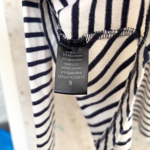 Tuckernuck Pomander Place Navy Striped Knit Popover Top - Picture 5 of 6